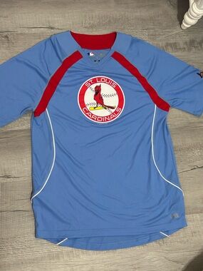 Genuine Merchandise Light Blue and Red Baseball Jersey